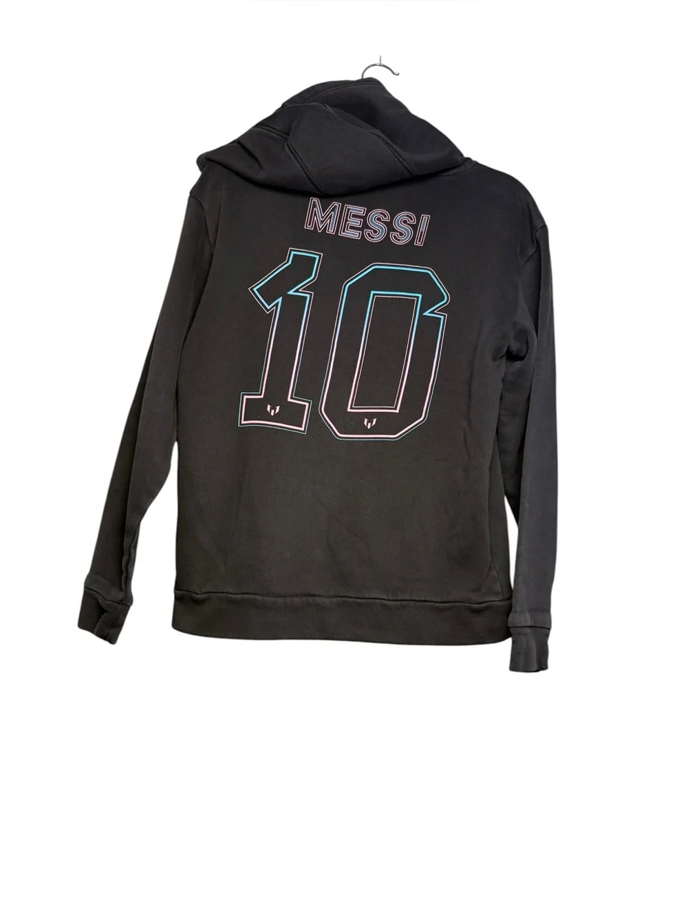 Adidas Messi 10 Hoodie Black Pink Mens XS / Womens Medium Oversized